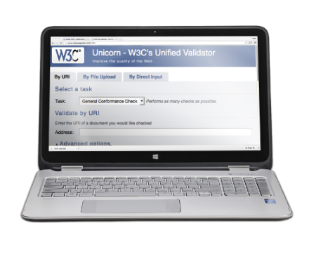 Laptop showing unicorn validator.