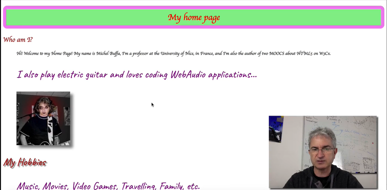 Example Web Page: My Home Page.