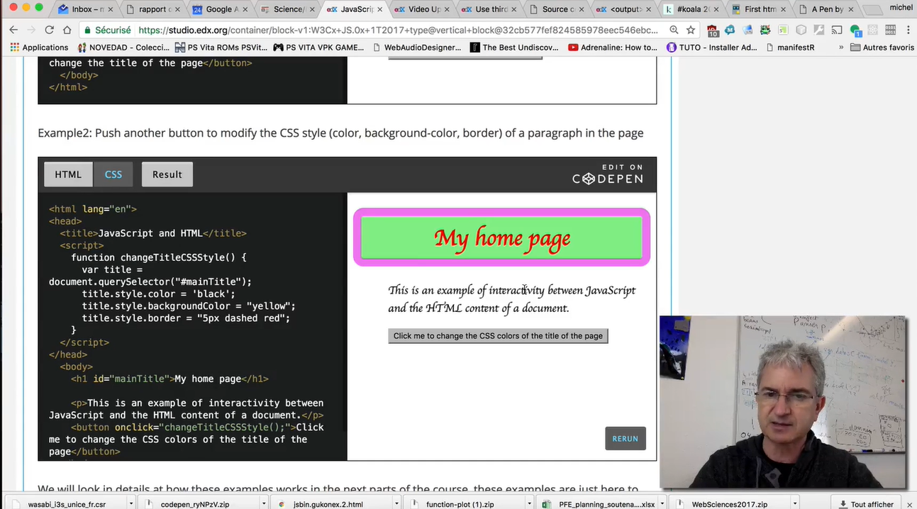 Example: CodePen; using JavaScript, before change #2.