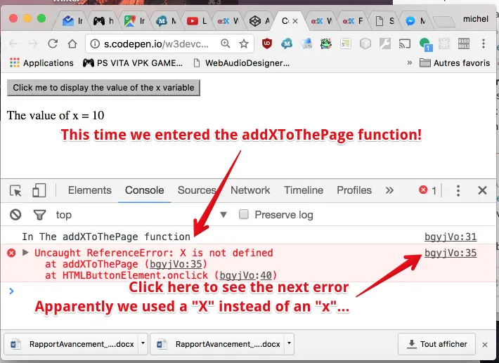 Example: index.html: update heading using JavaScript.
