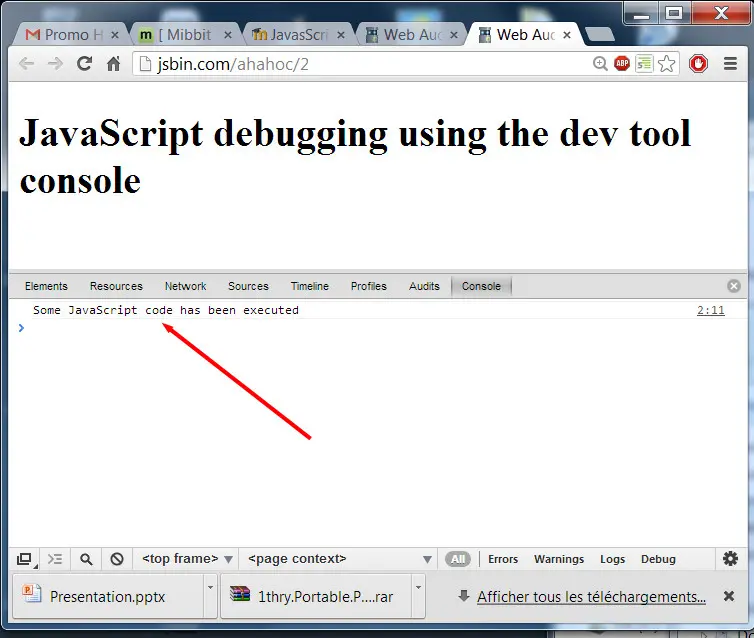 CodePen: example 1; JavaScript in the HTML file.