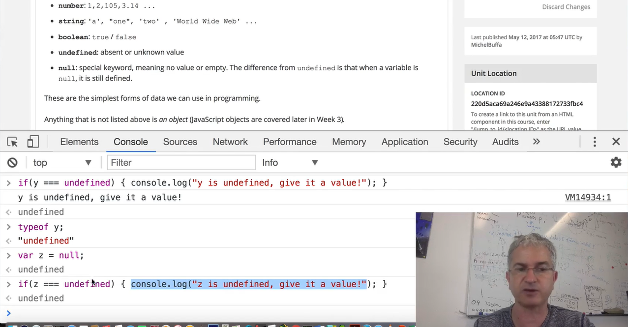 JavaScript data types.