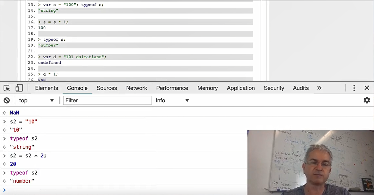 Example, string and conversion to number.