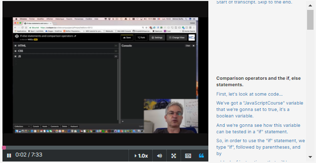 CodePen; Comparison Operators and the if, else statements.