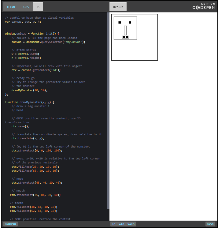CodePen: DrawMyMonster.