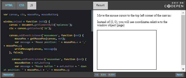 CodePen: getMousePos.