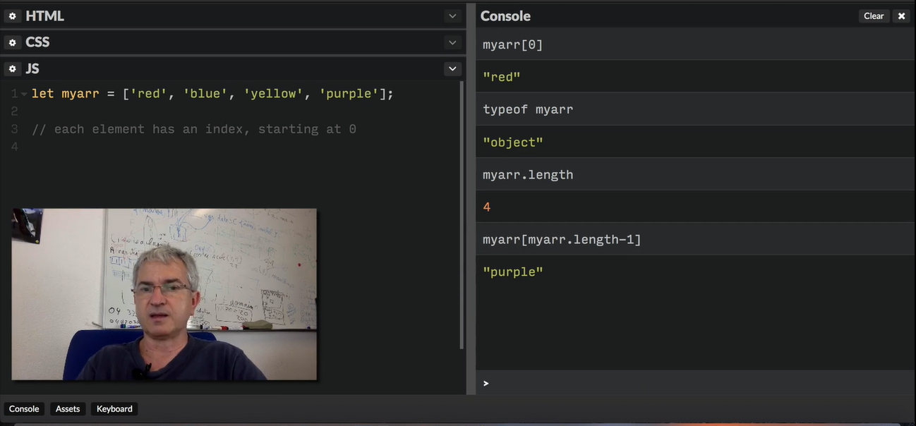 CodePen: example array, #3.