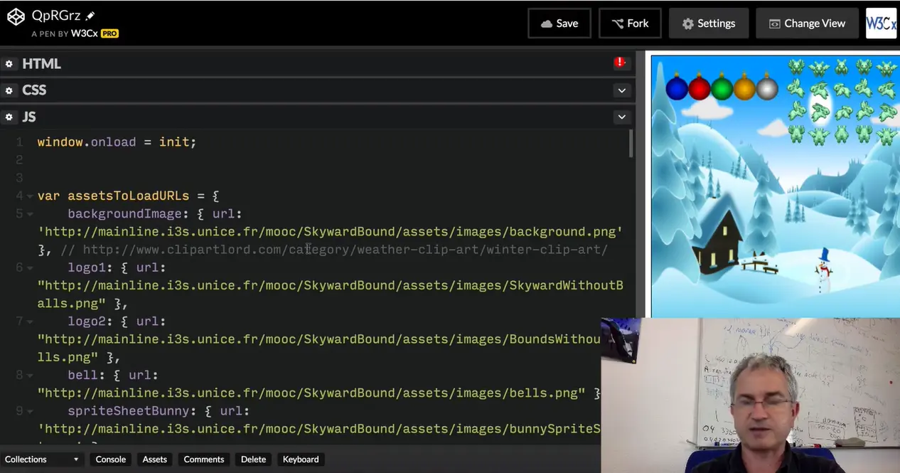Winter season game; background URLs for image and sounds.