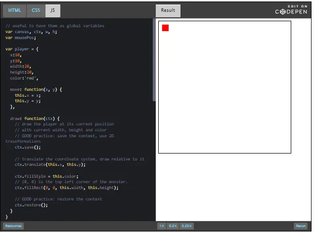 CodePen: 'this' example.