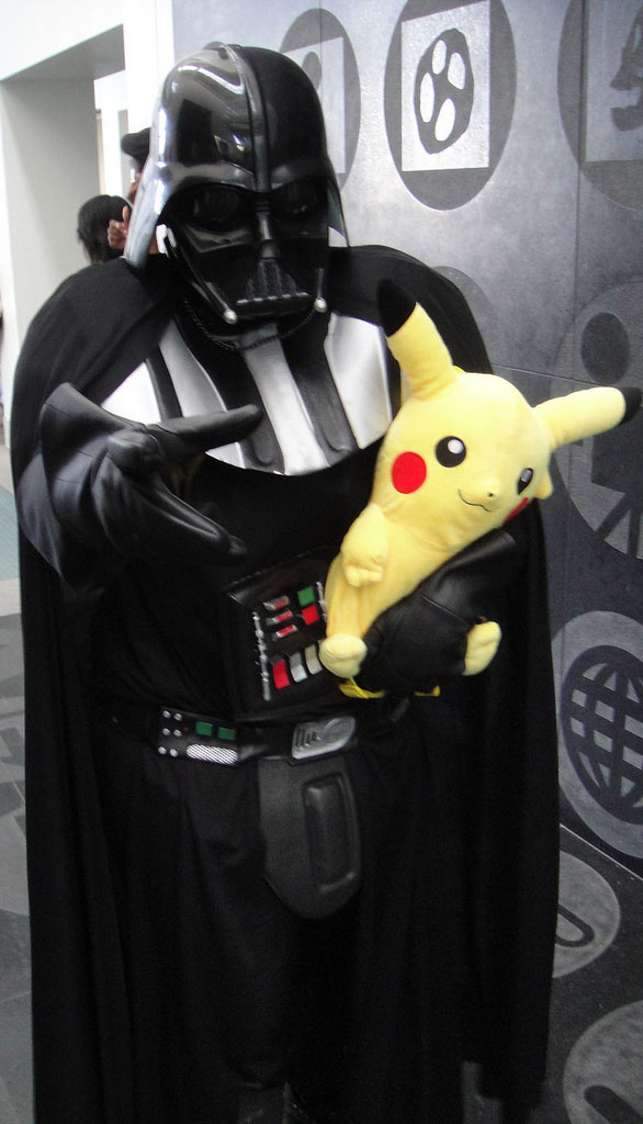 Dark vador and his friend named pikachu.